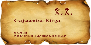 Krajcsovics Kinga névjegykártya